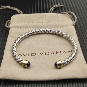 David Yurman Silver Bracelet with Gold and Purple Accents